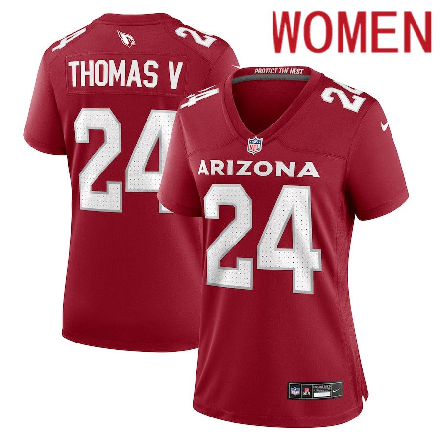 Women Arizona Cardinals #24 Starling Thomas V Nike Cardinal Team Game NFL Jersey->women nfl jersey->Women Jersey